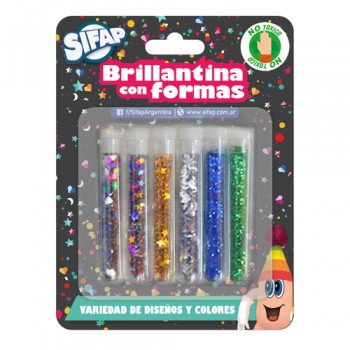 Brillantina gibre con formas x6u