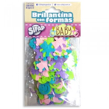 Brillantina con formas baby x5