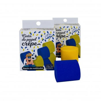 Cinta de papel crepe "Pasion de Multitudes" Azul/Amarillo