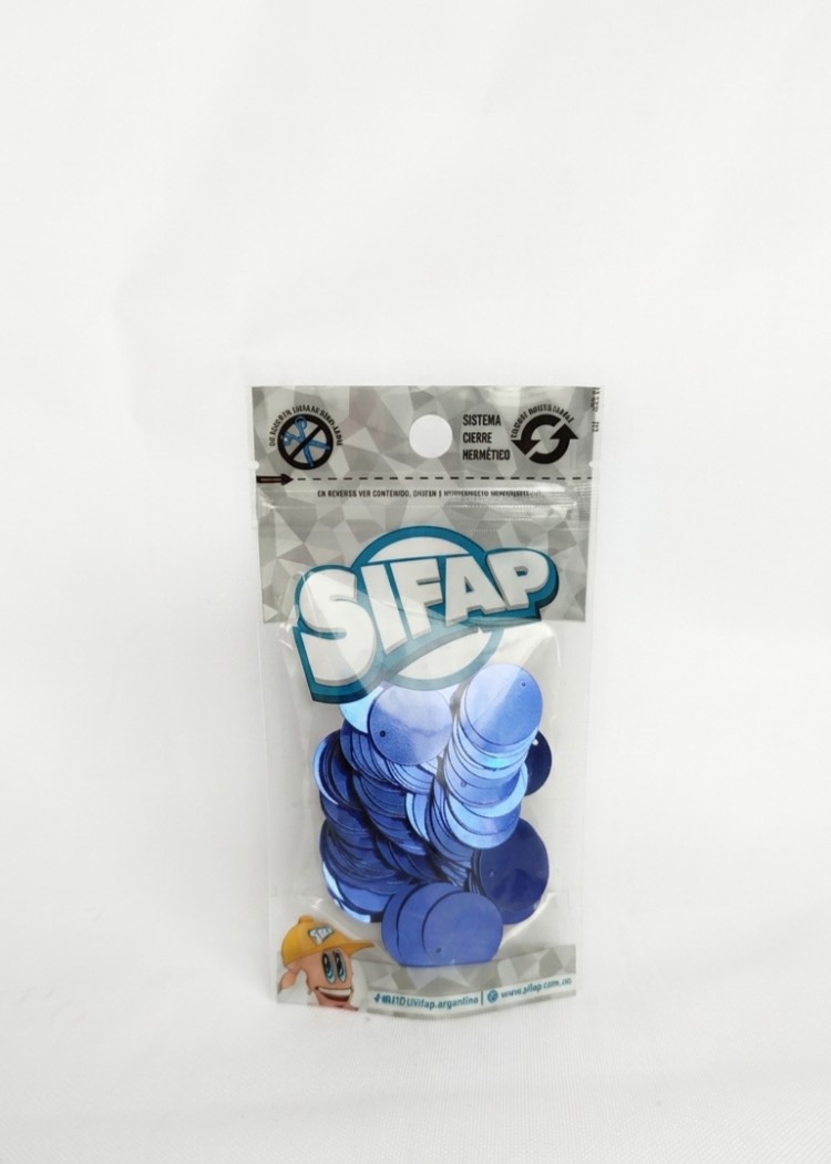 LENTEJUELON AZUL METAL 20mm